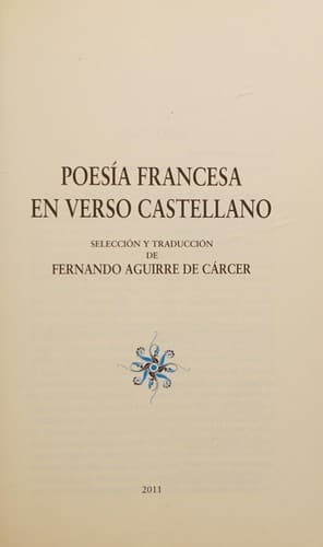 Portada de Poesía francesa en verso castellano