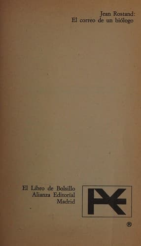 Portada de El correo de un biólogo