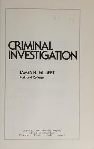 Portada de Criminal investigation