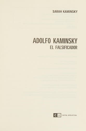 Portada de Adolfo Kaminsky