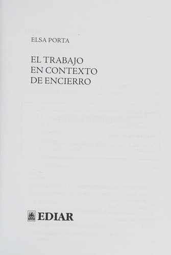 Portada de El trabajo en contexto de encierro
