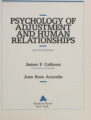 Portada de Psychology of adjustment and human relationships