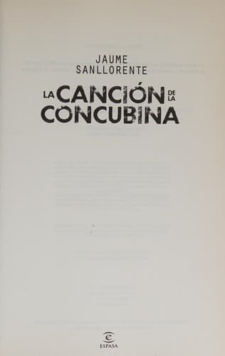 Portada de La canción de la concubina