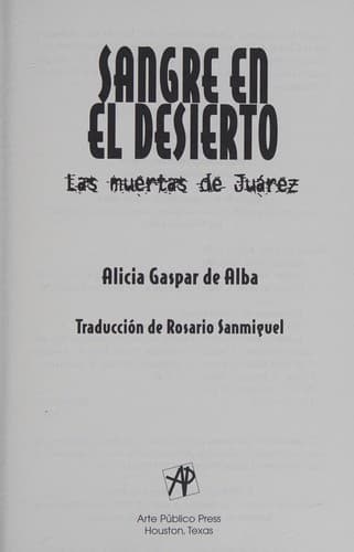 Portada de Sangre en el desierto
