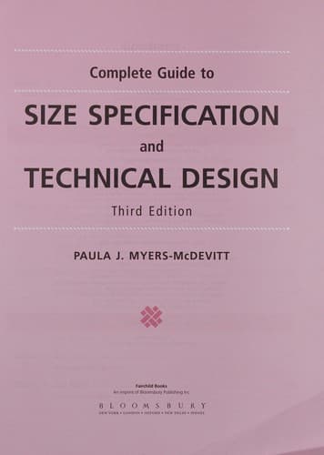 Portada de Complete guide to size specification and technical design