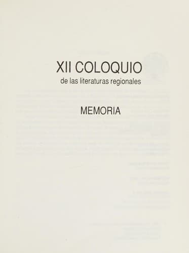 Portada de Memoria