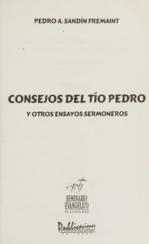 Portada de Consejos del Tío Pedro y otros ensayos sermoneros