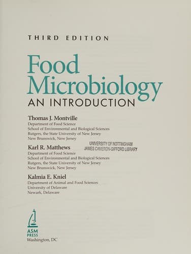 Portada de Food microbiology