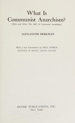 Portada de What is Communist anarchism?