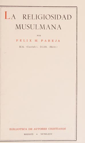 Portada de La religiosidad musulmana
