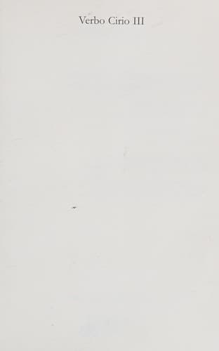 Portada de Verbo cirio