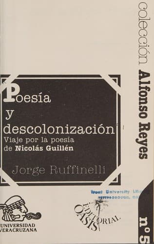Portada de Poesía y descolonización