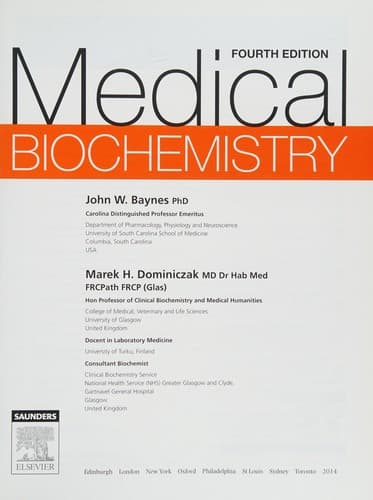Portada de Medical Biochemistry