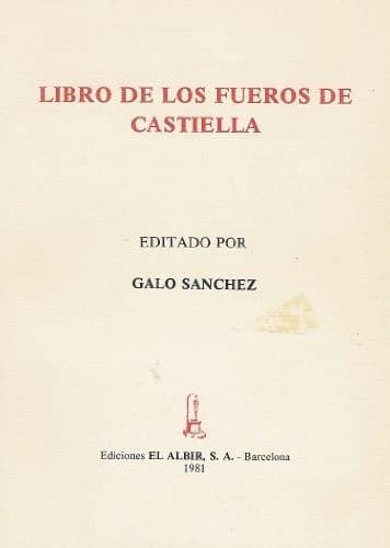 Portada de Libro de los fueros de Castiella