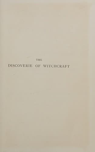 Portada de The discoverie of witchcraft.