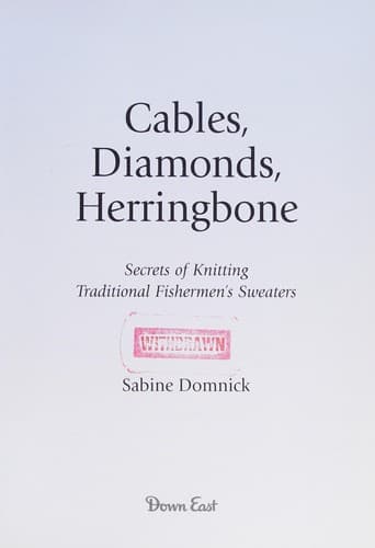 Portada de Cables, diamonds, [and] herringbone