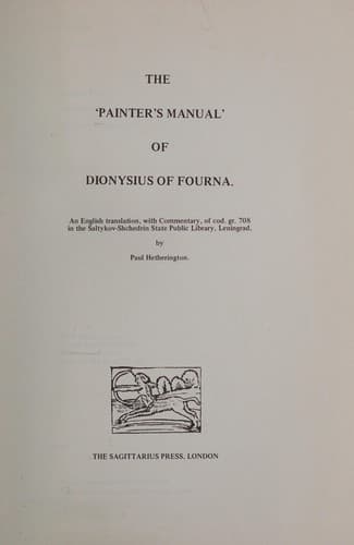Portada de The ' Painter's manual' of Dionysius of Fourna