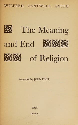 Portada de The meaning and end of religion