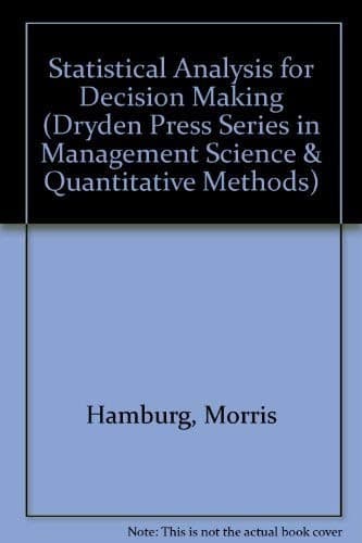Portada de Statistical analysis for decision making