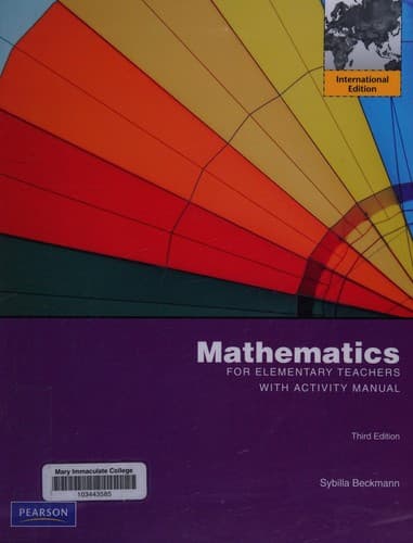 Portada de Mathematics for Elementary Teachers