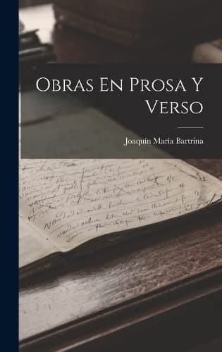 Portada de Obras en Prosa y Verso