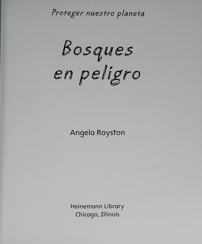 Portada de Bosques en peligro