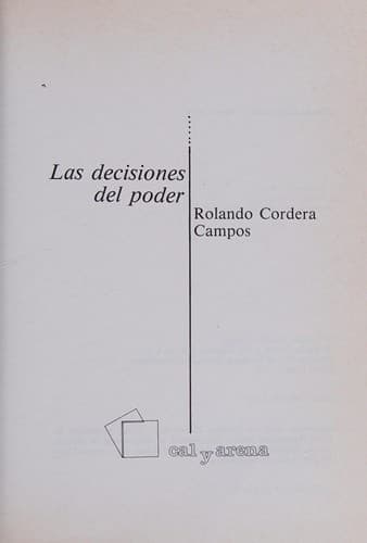 Portada de Las decisiones del poder