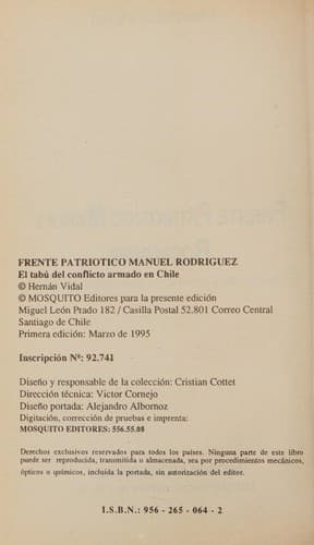 Portada de Frente Patriótico Manuel Rodríguez