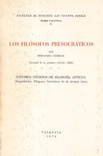 Portada de Los filósofos presocráticos