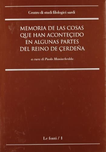 Portada de Memoria de las cosas que han aconteçido en algunas partes del reino de Çerdeña
