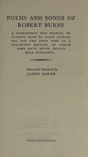 Portada de Poems and songs of Robert Burns