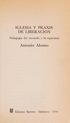 Portada de Iglesia y praxis de liberación