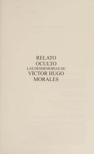 Portada de Relato Oculto