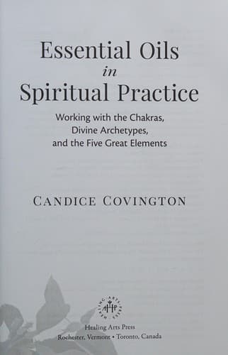 Portada de Essential oils in spiritual practice