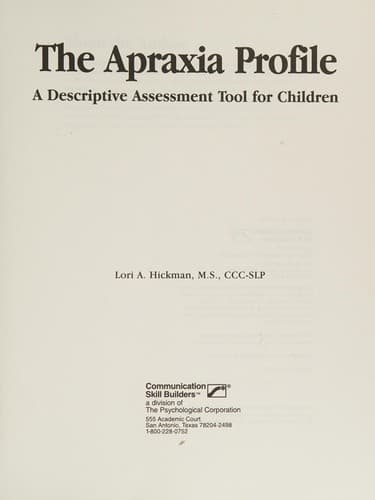Portada de The apraxia profile