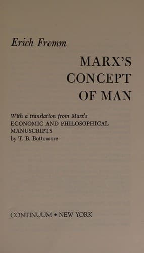 Portada de Marx's concept of man