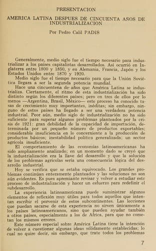 Portada de América Latina, cincuenta años de industrialización