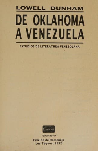 Portada de De Oklahoma a Venezuela