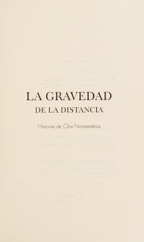 Portada de La gravedad de la distancia