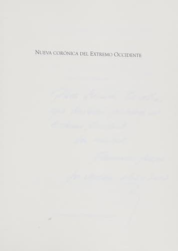 Portada de Nueva corónica del extremo occidente