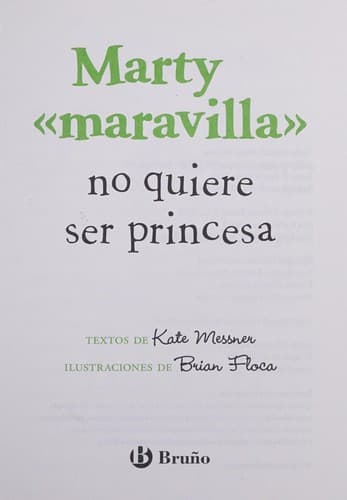 Portada de Marty <<maravilla>> no quiere ser princesa