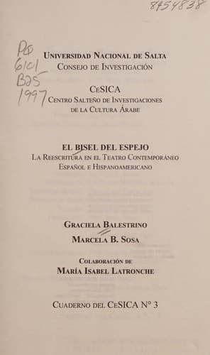 Portada de El bisel del espejo