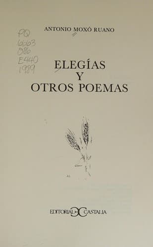 Portada de Elegías