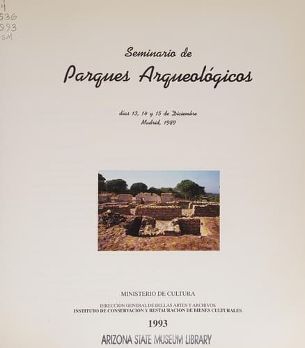 Portada de Seminario de Parques Arqueológicos