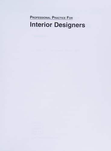 Portada de Professional practice for interior designers
