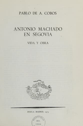 Portada de Antonio Machado en Segovia