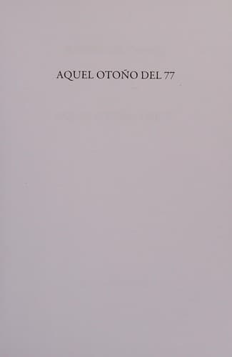 Portada de Aquel otoño del 77