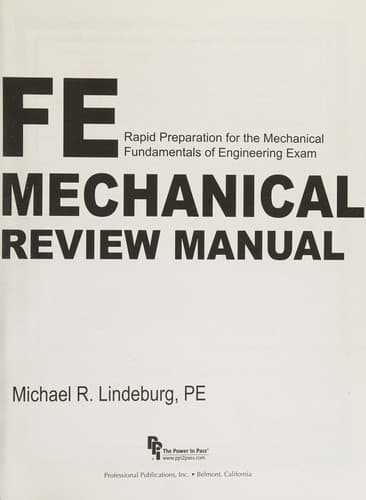 Portada de FE mechanical review manual