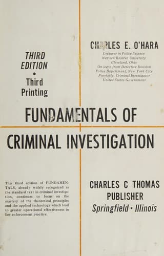 Portada de Fundamentals of criminal investigation