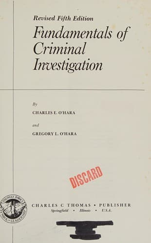 Portada de Fundamentals of criminal investigation